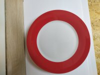 Teller Keramik weiß mit farbigem Rand   20,5cm