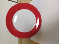Teller Keramik weiß mit farbigem Rand   20,5cm
