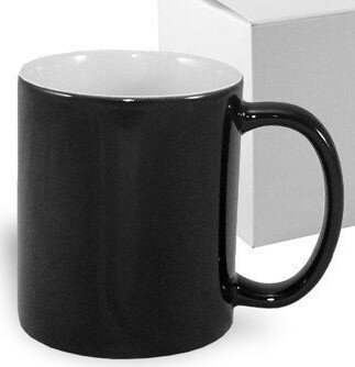 Zaubertasse 330ml, Schwarz,inkl. Druck